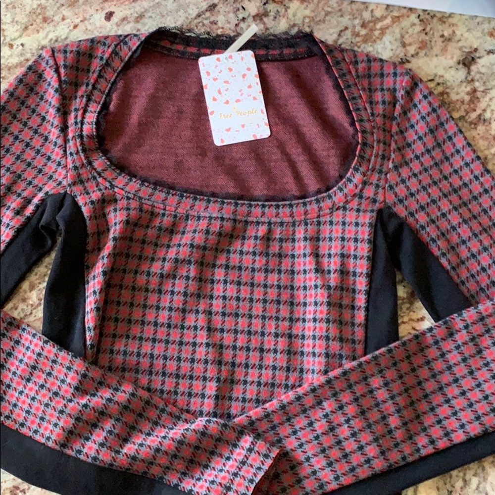 Free People Plaid Crop Top